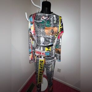 Colorful Graphic Print two piece set